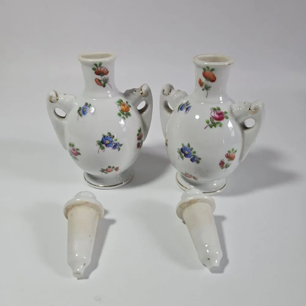 Vintage Floral Mikori Ware Japan Dresser Vanity Perfume Bottles